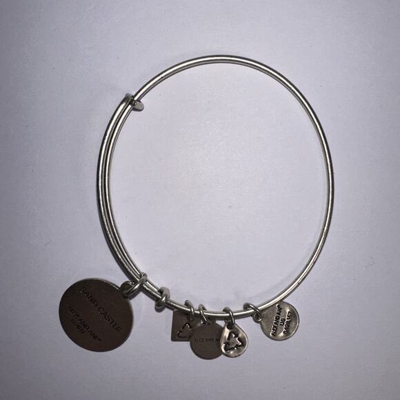 Alex and Ani Sand Castle Rafaelian Silver Bangle Charm Bracelet CBD17SCRS - Picture 2 of 3